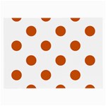 Polka Dots - Burnt Orange on White Large Glasses Cloth