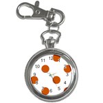 Polka Dots - Burnt Orange on White Key Chain Watch