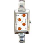 Polka Dots - Burnt Orange on White Rectangle Italian Charm Watch