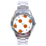 Polka Dots - Burnt Orange on White Stainless Steel Analogue Watch