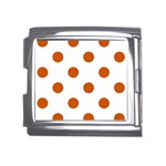 Polka Dots - Burnt Orange on White Mega Link Italian Charm (18mm)