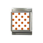 Polka Dots - Burnt Orange on White Italian Charm (13mm)