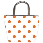 Polka Dots - Burnt Orange on White Bucket Bag