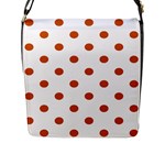 Polka Dots - Burnt Orange on White Flap Closure Messenger Bag (L)