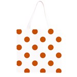 Polka Dots - Burnt Orange on White Grocery Light Tote Bag