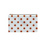 Polka Dots - Burnt Orange on White Cosmetic Bag (S)