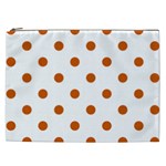 Polka Dots - Burnt Orange on White Cosmetic Bag (XXL)
