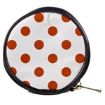 Polka Dots - Burnt Orange on White Mini Makeup Bag