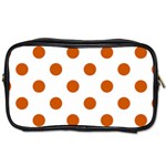 Polka Dots - Burnt Orange on White Toiletries Bag (One Side)