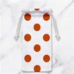 Polka Dots - Burnt Orange on White Jewelry Bag