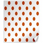 Polka Dots - Burnt Orange on White Canvas 8  x 10 