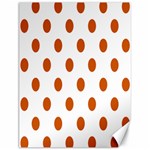 Polka Dots - Burnt Orange on White Canvas 12  x 16 