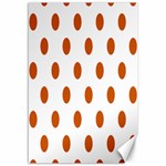 Polka Dots - Burnt Orange on White Canvas 12  x 18 