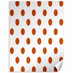 Polka Dots - Burnt Orange on White Canvas 18  x 24 