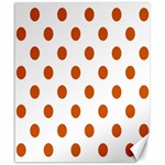 Polka Dots - Burnt Orange on White Canvas 20  x 24 