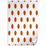 Polka Dots - Burnt Orange on White Canvas 20  x 30 