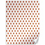 Polka Dots - Burnt Orange on White Canvas 36  x 48 