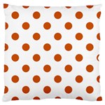 Polka Dots - Burnt Orange on White Large Cushion Case (Two Sides)