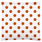 Polka Dots - Burnt Orange on White Large Flano Cushion Case (One Side)