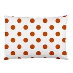 Polka Dots - Burnt Orange on White Pillow Case (Two Sides)