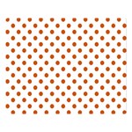 Polka Dots - Burnt Orange on White Double Sided Flano Blanket (Large)