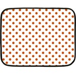 Polka Dots - Burnt Orange on White Double Sided Fleece Blanket (Mini)