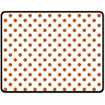 Polka Dots - Burnt Orange on White Fleece Blanket (Medium) (One Side)
