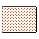Polka Dots - Burnt Orange on White Double Sided Fleece Blanket (Small) (Two Sides)