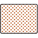Polka Dots - Burnt Orange on White Double Sided Fleece Blanket (Medium) (Two Sides)