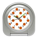 Polka Dots - Burnt Orange on White Desk Alarm Clock