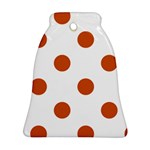 Polka Dots - Burnt Orange on White Ornament (Bell)