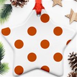 Polka Dots - Burnt Orange on White Ornament (Star)