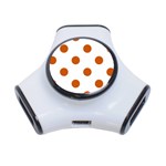 Polka Dots - Burnt Orange on White Portable USB Hub (One Side)
