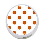 Polka Dots - Burnt Orange on White 4-Port USB Hub (Two Sides)
