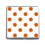 Polka Dots - Burnt Orange on White Memory Card Reader (Square)