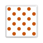 Polka Dots - Burnt Orange on White Memory Card Reader with Storage (Square)