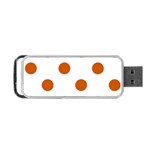 Polka Dots - Burnt Orange on White Portable USB Flash (One Side)
