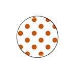 Polka Dots - Burnt Orange on White Hat Clip Ball Marker