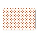Polka Dots - Burnt Orange on White Small Doormat