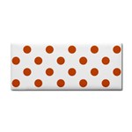 Polka Dots - Burnt Orange on White Hand Towel
