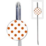 Polka Dots - Burnt Orange on White Book Mark