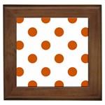 Polka Dots - Burnt Orange on White Framed Tile