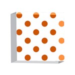 Polka Dots - Burnt Orange on White 4 x 4  Acrylic Photo Block