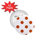Polka Dots - Burnt Orange on White 1.75  Button (10 pack)
