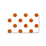 Polka Dots - Burnt Orange on White Magnet (Name Card)