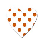 Polka Dots - Burnt Orange on White Magnet (Heart)