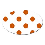 Polka Dots - Burnt Orange on White Magnet (Oval)