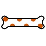 Polka Dots - Burnt Orange on White Magnet (Dog Bone)