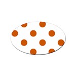 Polka Dots - Burnt Orange on White Sticker (Oval)