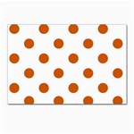 Polka Dots - Burnt Orange on White Postcard 4 x 6  (Pkg of 10)